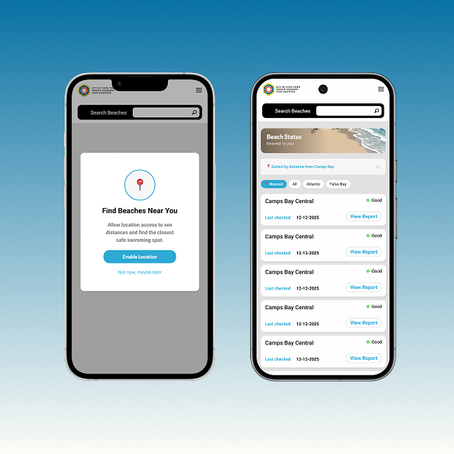 Beach water quality app mockup 1